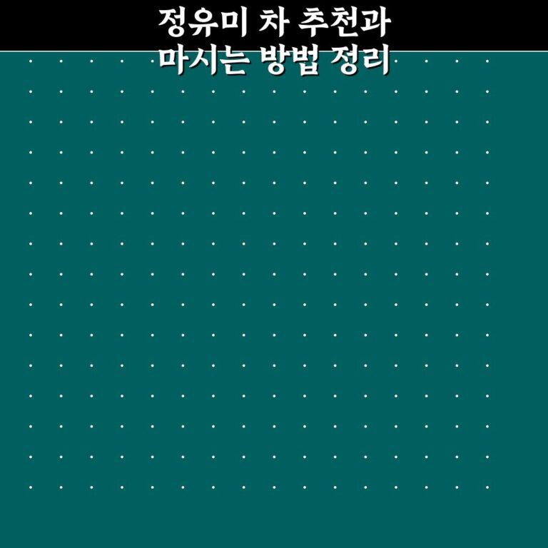 정유미 차 추천과 마시는 방법 정리