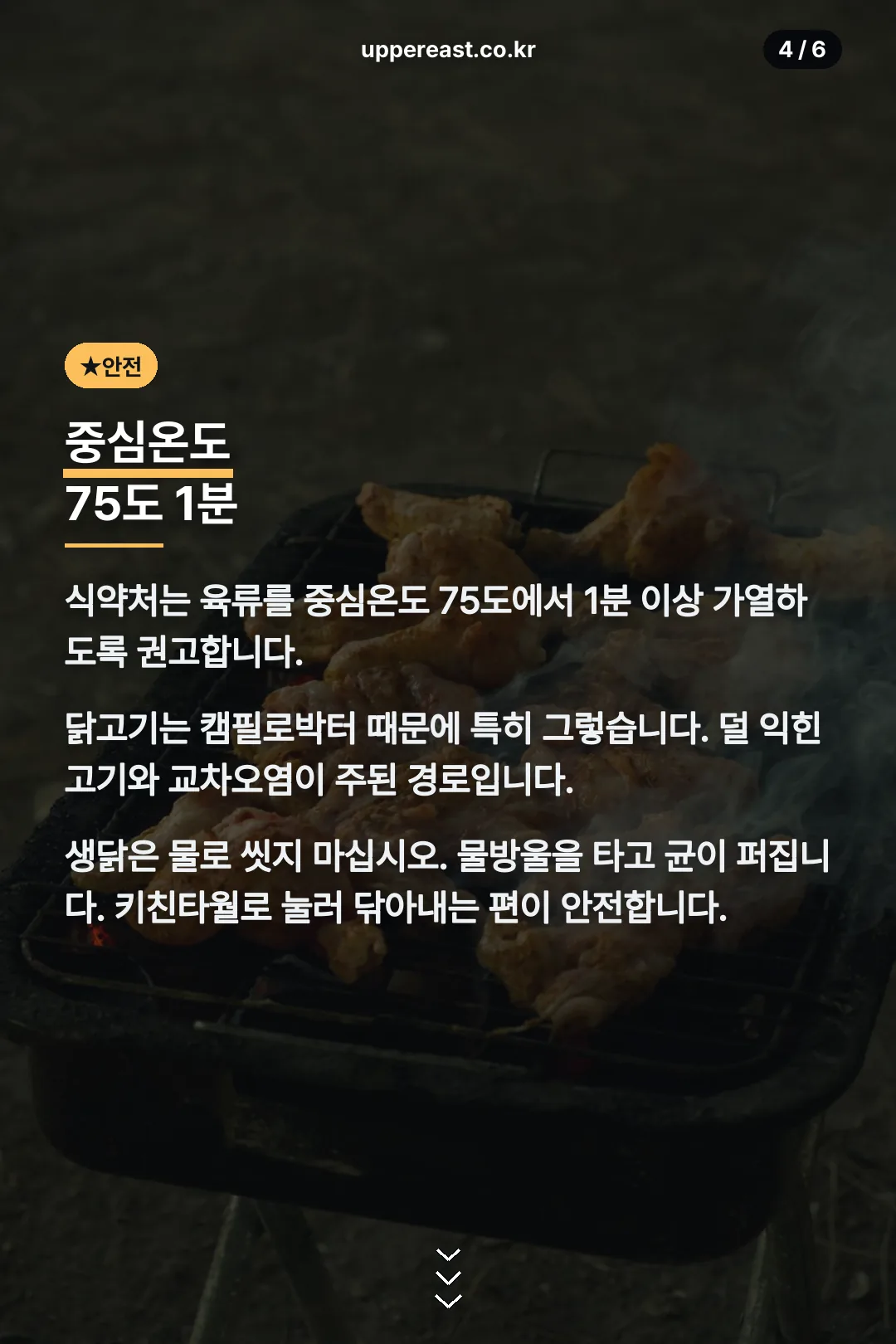 중심온도 75도 안전 기준