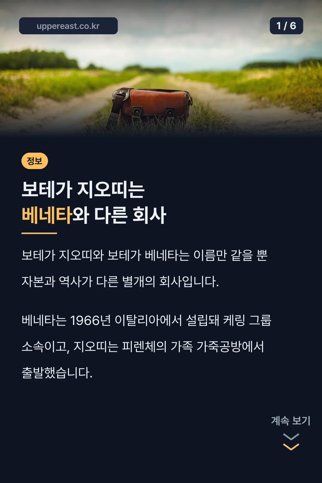보테가 지오띠는 베네타와 다른 회사